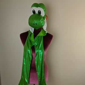 Yoshi costume head with built in scarf/gloves